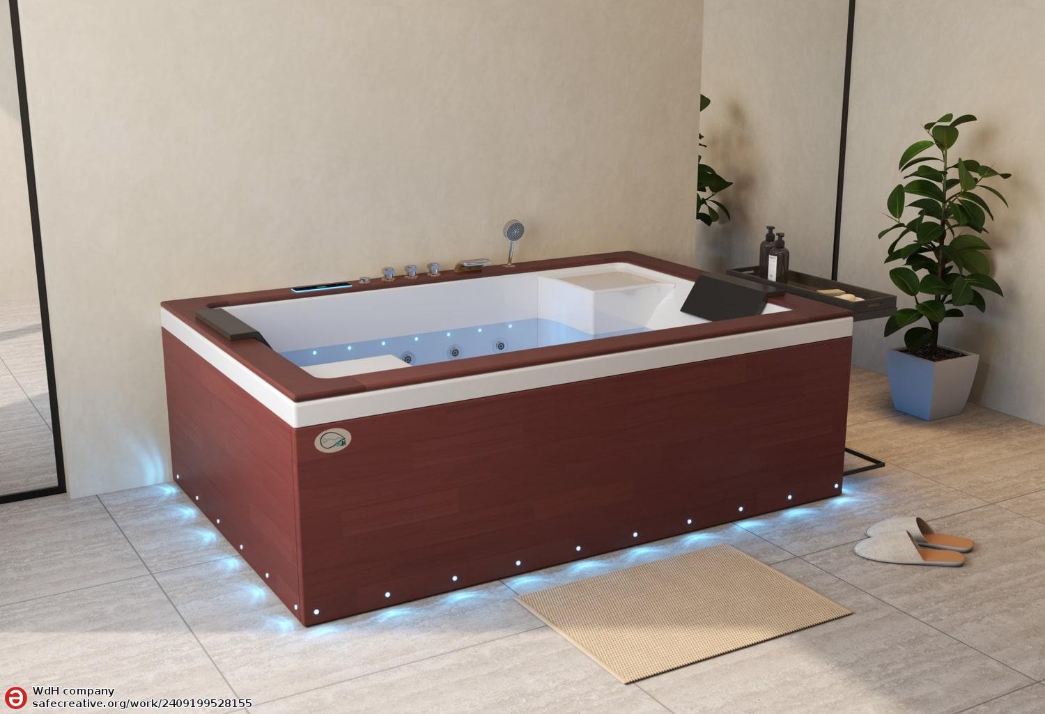 ITACA DARK WOOD Whirlpool Bath