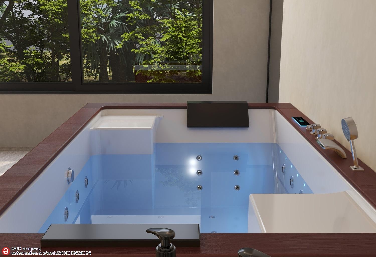 ITACA DARK WOOD Whirlpool Bath