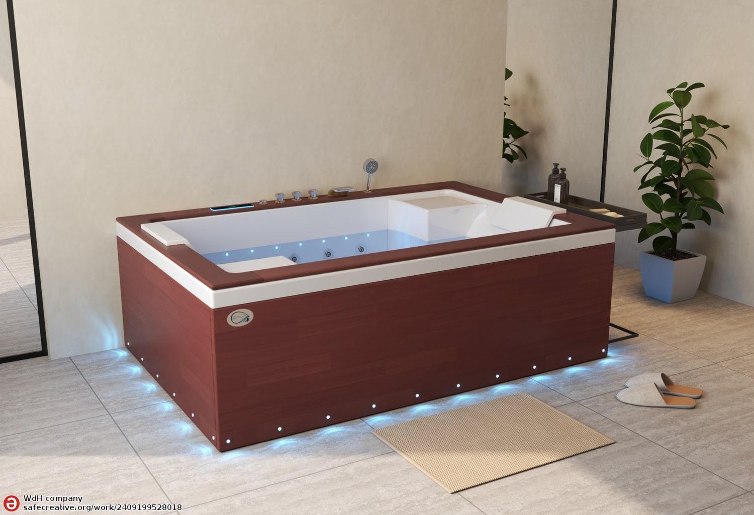 ITACA DARK WOOD Whirlpool Bath