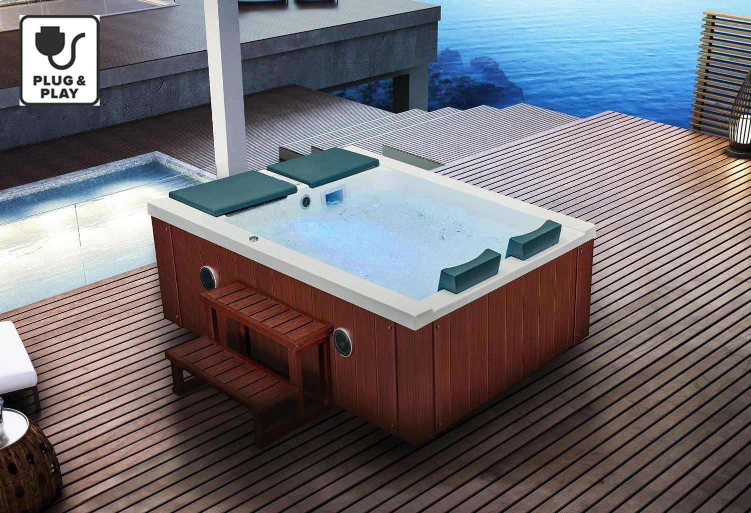 Crystal "Low Cost" Outdoor Hot Tub "Plug & Play System"